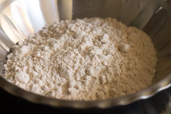 whole wheat flour in a bowl