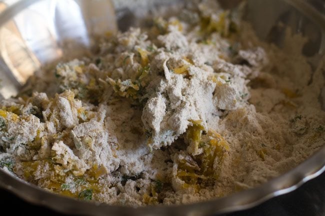 mixing spices with flour