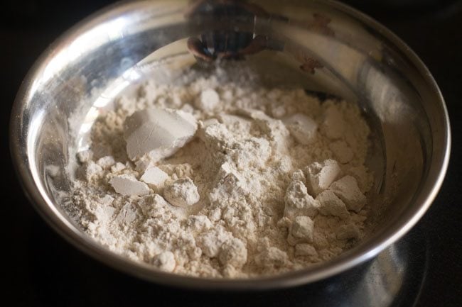 whole wheat flour in a plate