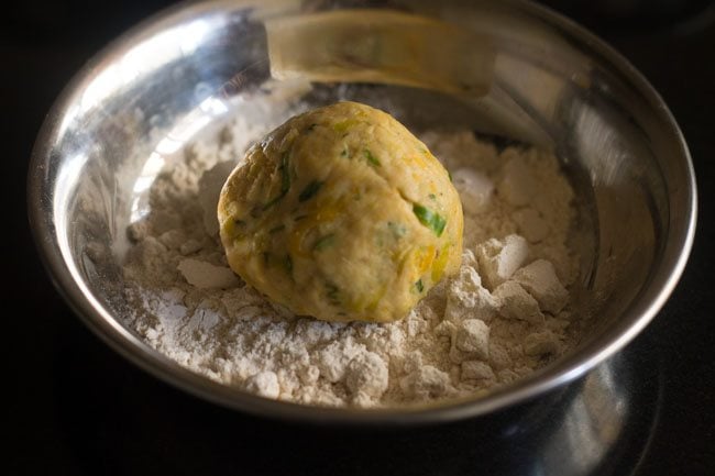 dough ball on whole wheat flour