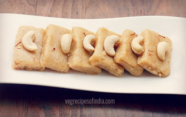 kaju khoya barfi recipe