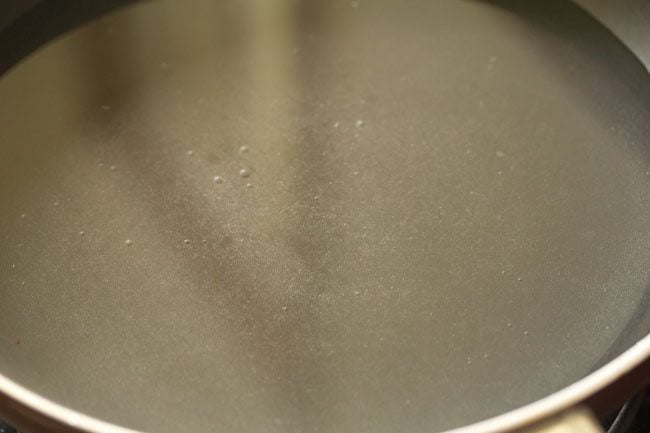 water added to thick bottomed pan. 