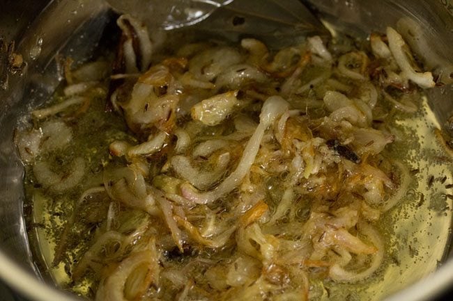 sautéing ginger-garlic paste with the onions in the pan. 