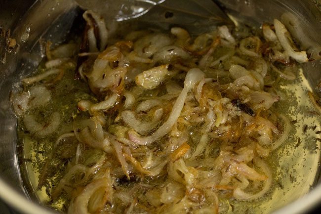 sautéing ginger-garlic paste with the onions in the pan. 