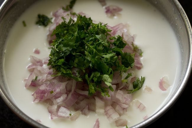 onions and coriander leaves added