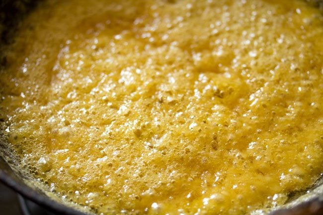 ghee made the mix bubble up furiously