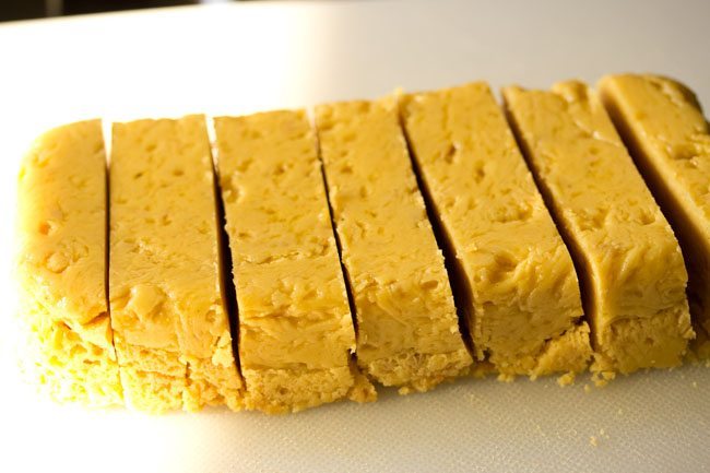 mysore pak cut into slices