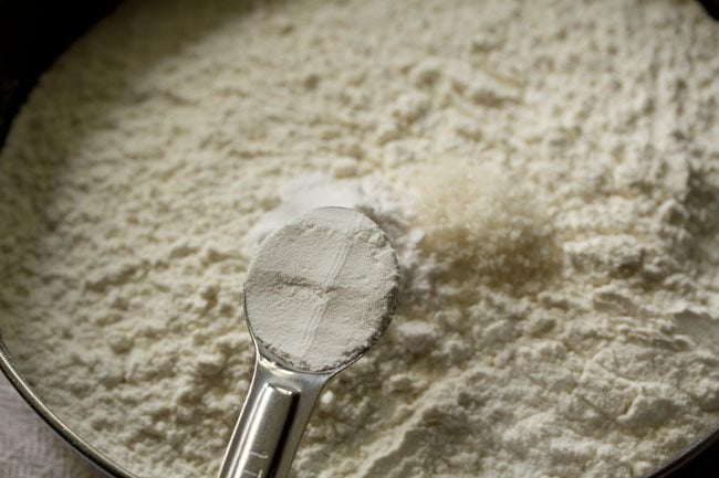 baking powder added to flour