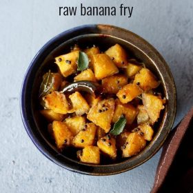 raw banana fry recipe, kerala banana fry recipe, plantain fry recipe