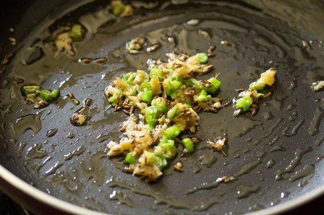 sautéing ginger till the raw aroma goes away. 