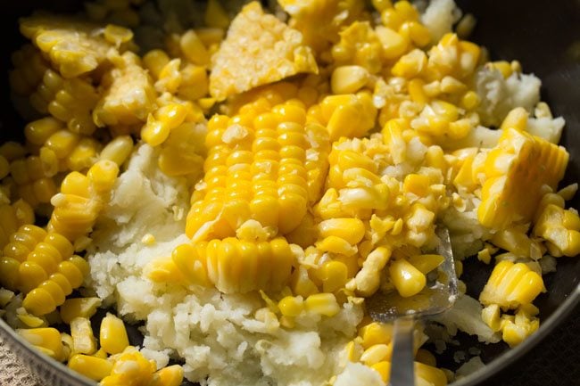 corn and potatoes in a bowl.