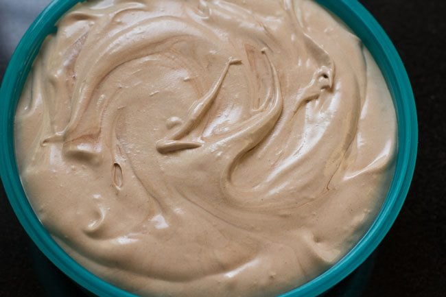 chocolate ice cream mixture in a box