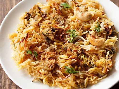 mushroom biryani recipe in pressure cooker