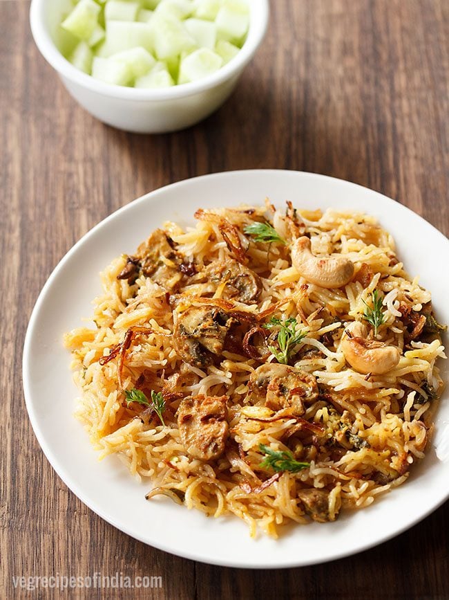 mushroom biryani recipe in pressure cooker mushroom biryani recipes