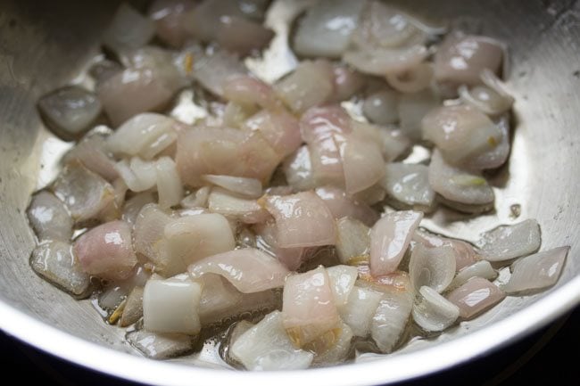 onions being sautéed