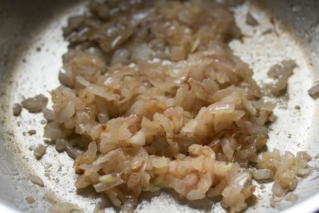 ginger garlic paste mixed with sautéed onions