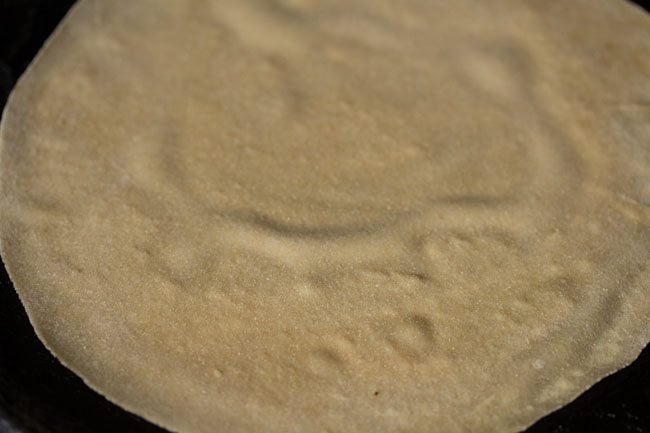 roti placed on skillet