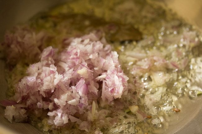 finely chopped onions added to pan. 