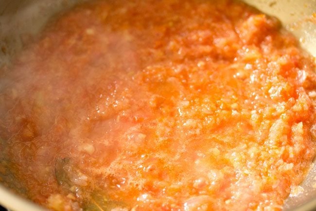 sautéing tomato mixture. 