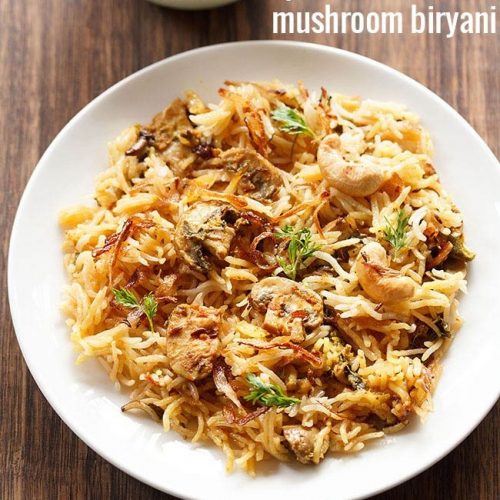 mushroom biryani recipe in pressure cooker