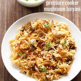 pressure cooker mushroom biryani recipe