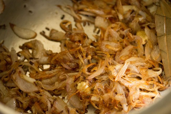 onions to make mushroom biryani recipe