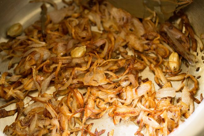 onions to make mushroom biryani recipe