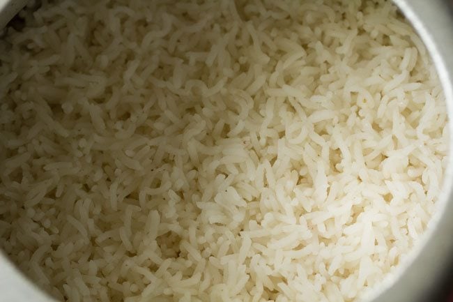 pressure cooked rice. 