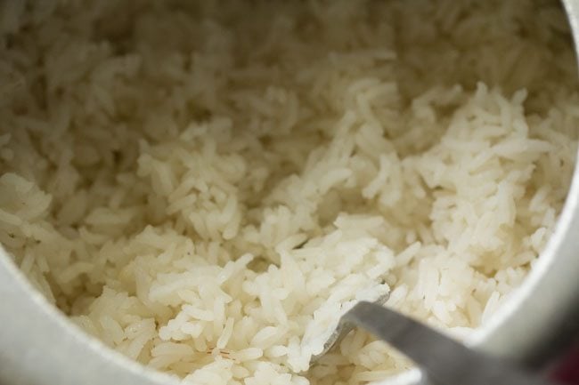 fluffing pressure cooked rice. 