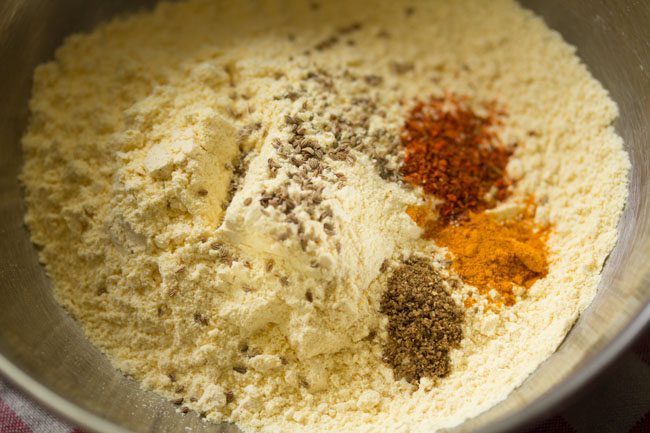 gram flour and spices in a bowl