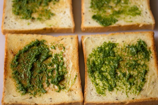 green chutney on toast