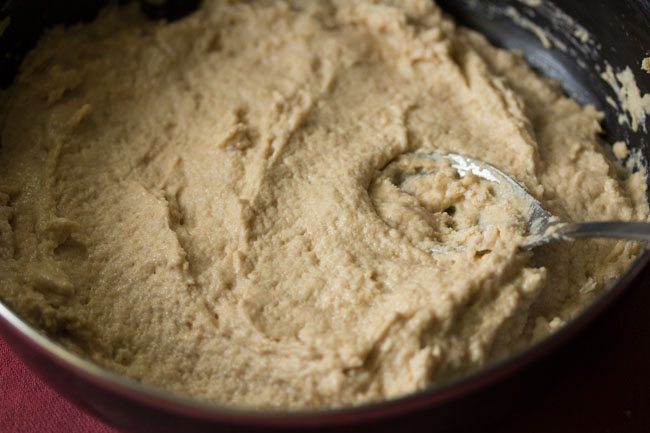 whole wheat flour mixed well in the yeast solution. 