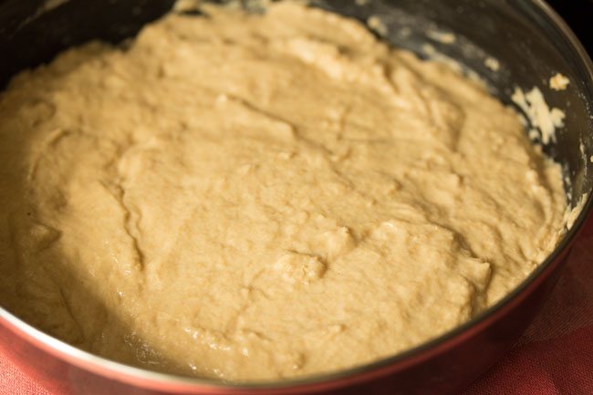 sponge mixture for sandwich bread after 50 minutes. 