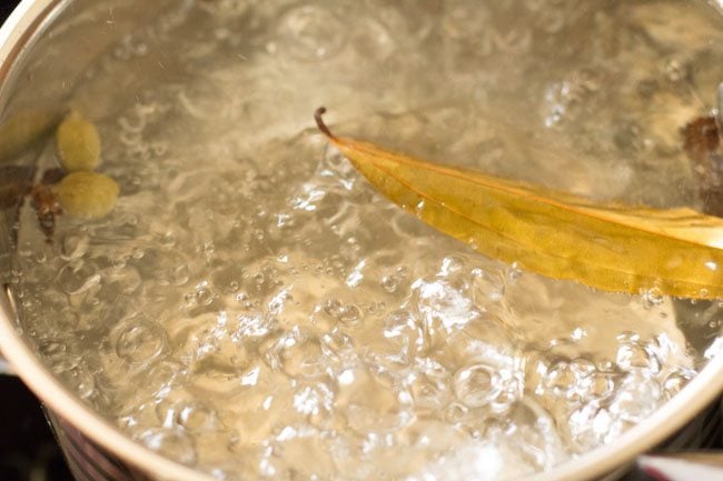 boiling water with spices