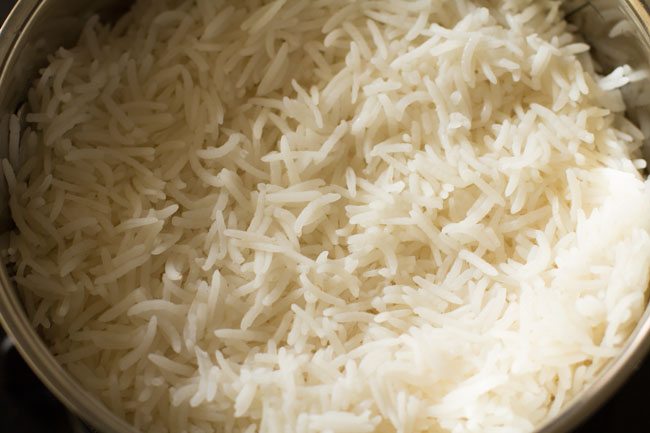 rice layer over veggies