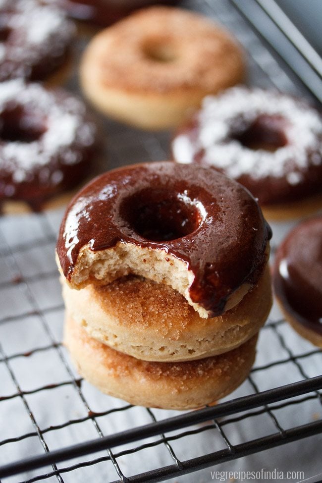 Donut Recipe   Chocolate Donut   Eggless Donut - 74