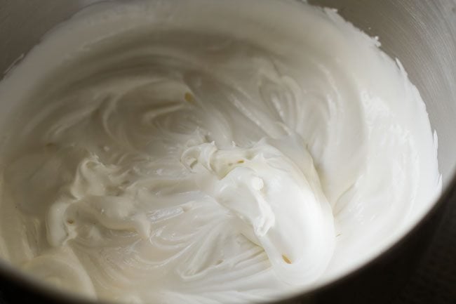 whipped cream in the stand mixer 