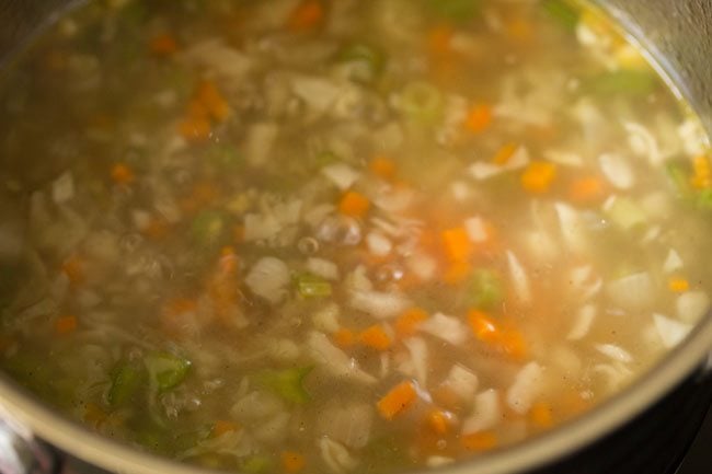 mix the vegetable soup mixture