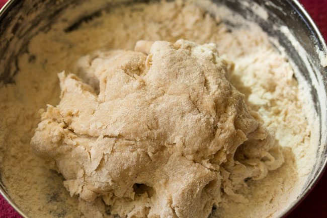 donut dough being formed