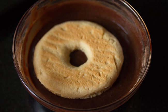 donut on top of chocolate glaze