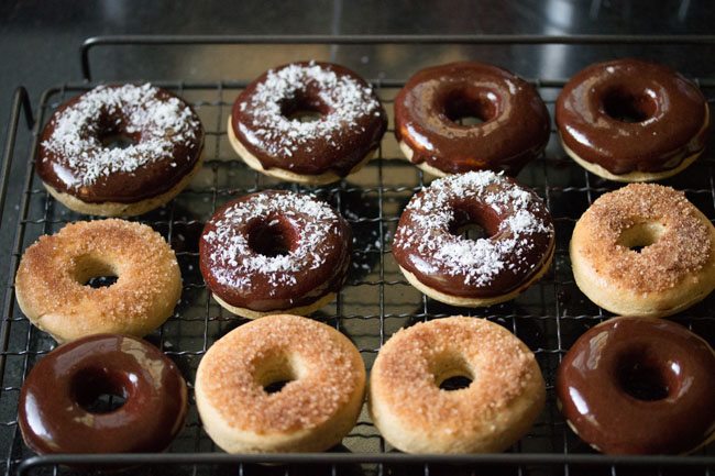 Donut Recipe   Chocolate Donut   Eggless Donut - 21