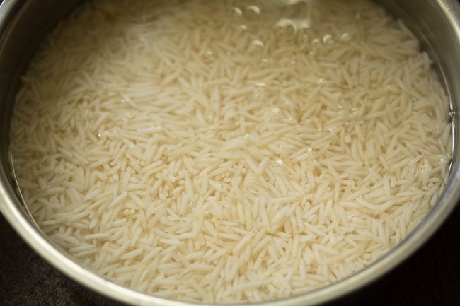 soaked rice in bowl