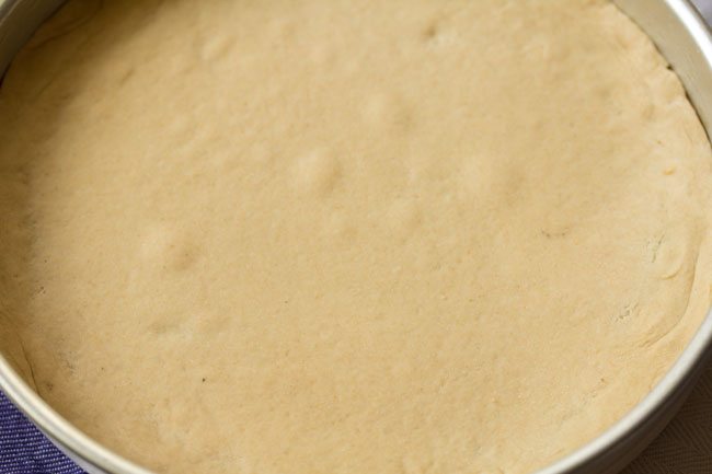dough placed in prepared pan