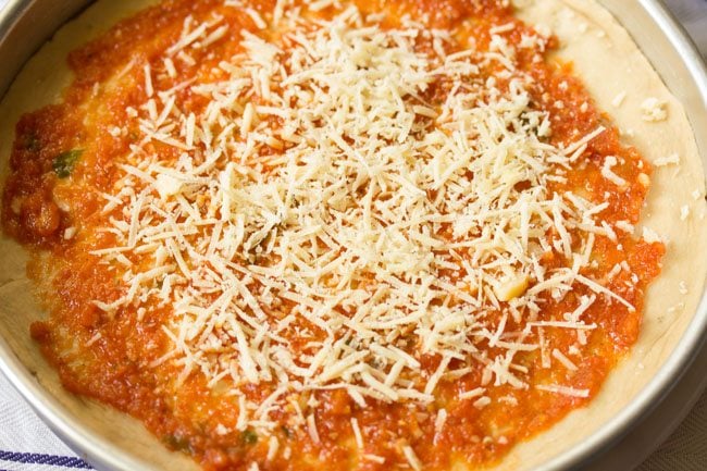 veg grated parmesan cheese topped