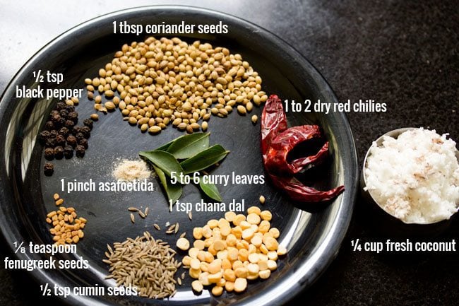 spices for mysore rasam powder