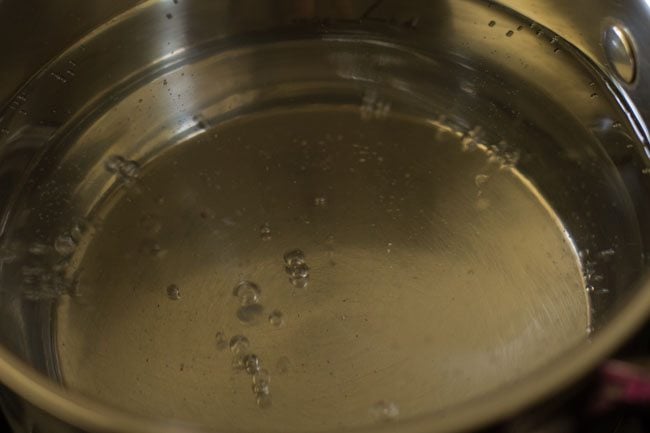water in a pan