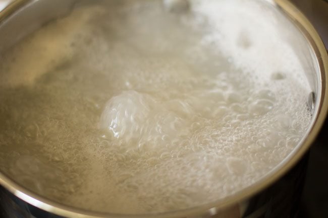 cooking pasta in a pan