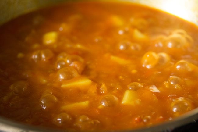 potato curry simmering