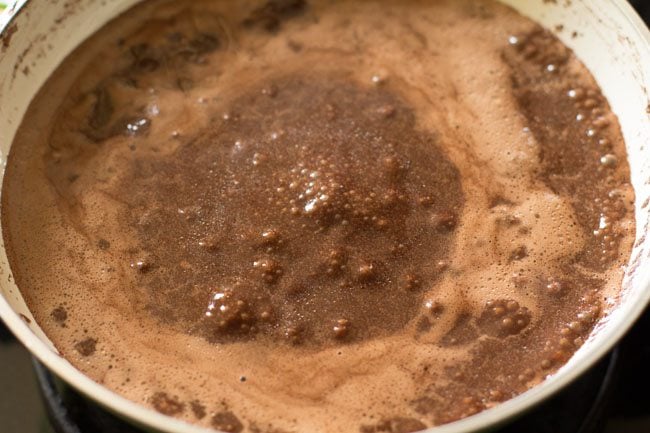 chocolate mixture for eggless chocolate cake recipe in pressure cooker