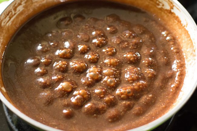 boiling icing mixture. 